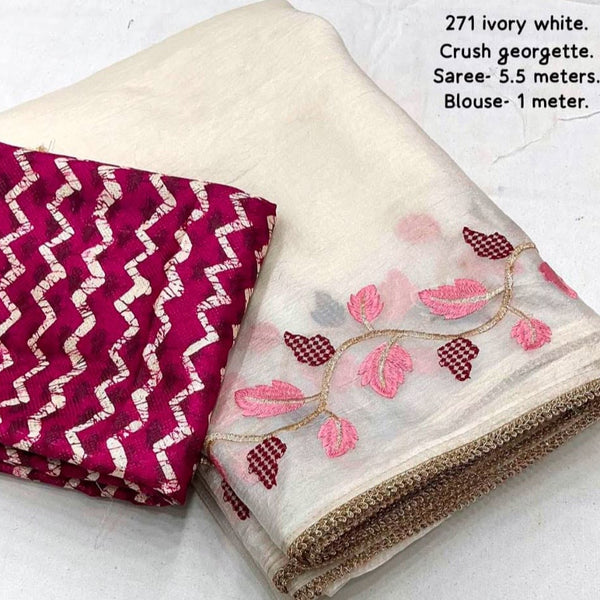 Crush georgette saree