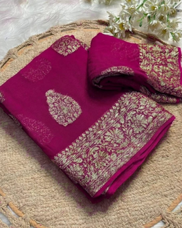 Viscose georgette saree