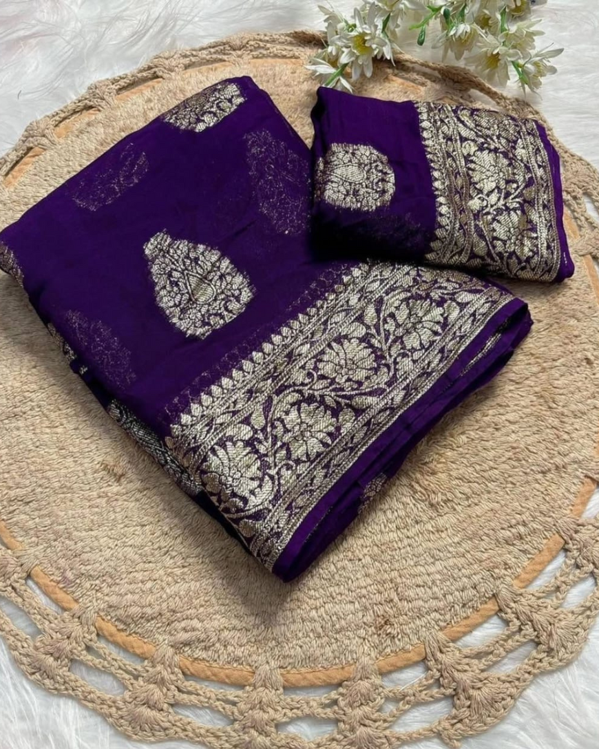 Viscose georgette saree