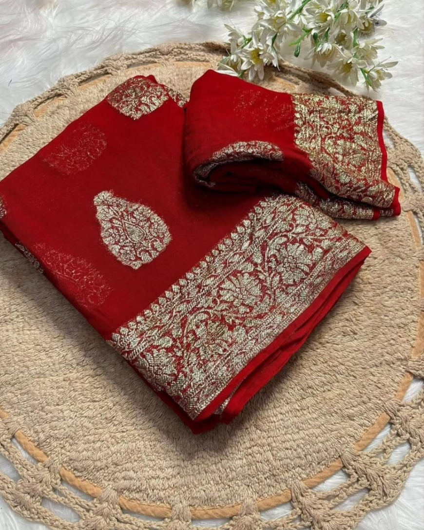 Viscose georgette saree