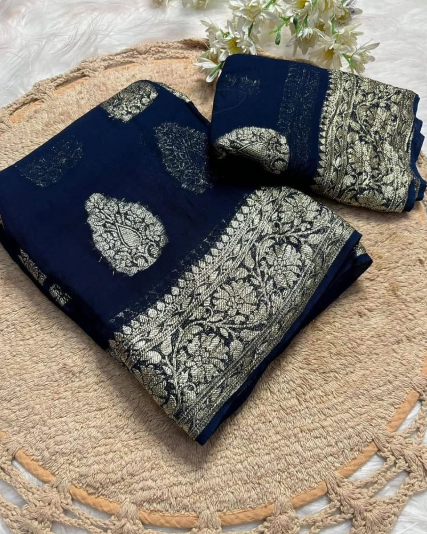 Viscose georgette saree