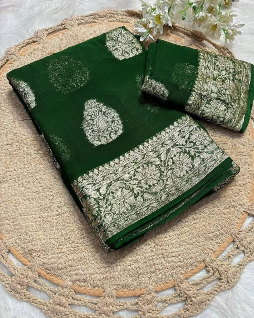 Viscose georgette saree