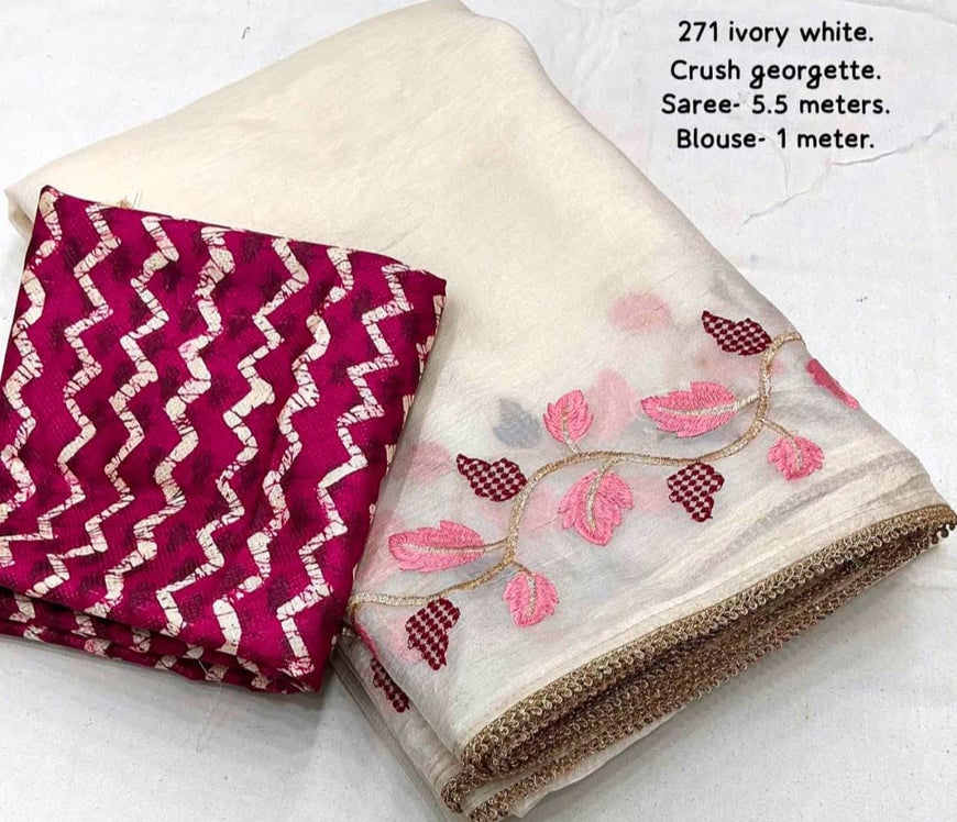 Crush georgette saree