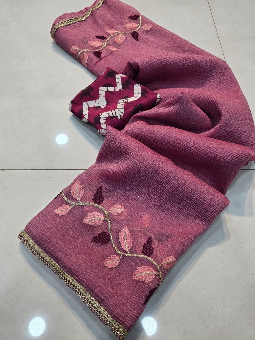 Crush georgette saree