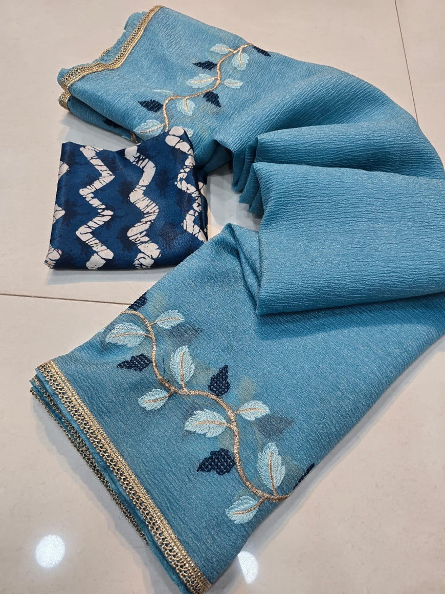 Crush georgette saree