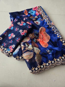 Georgette digital print saree