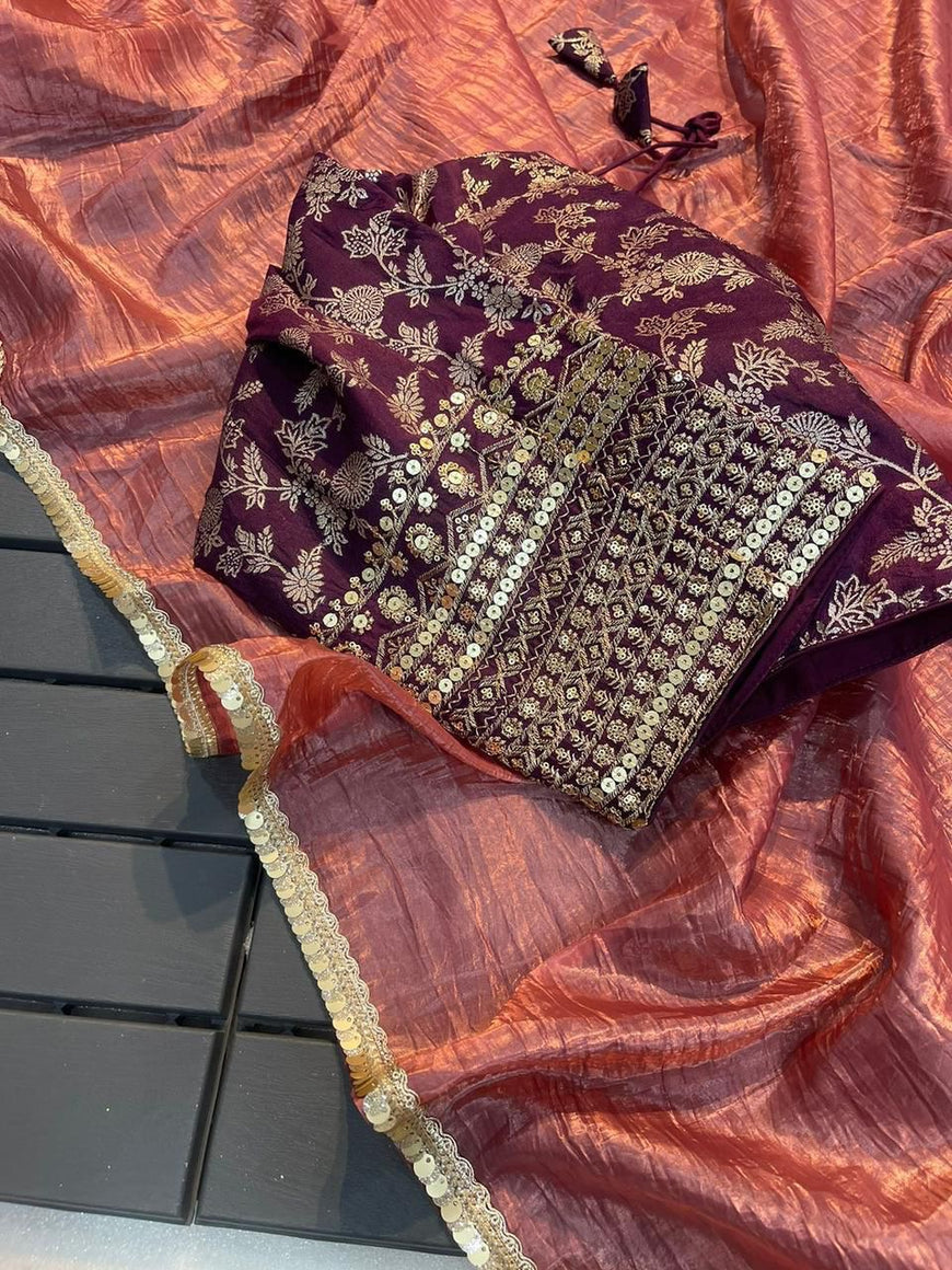 Crush tissue saree