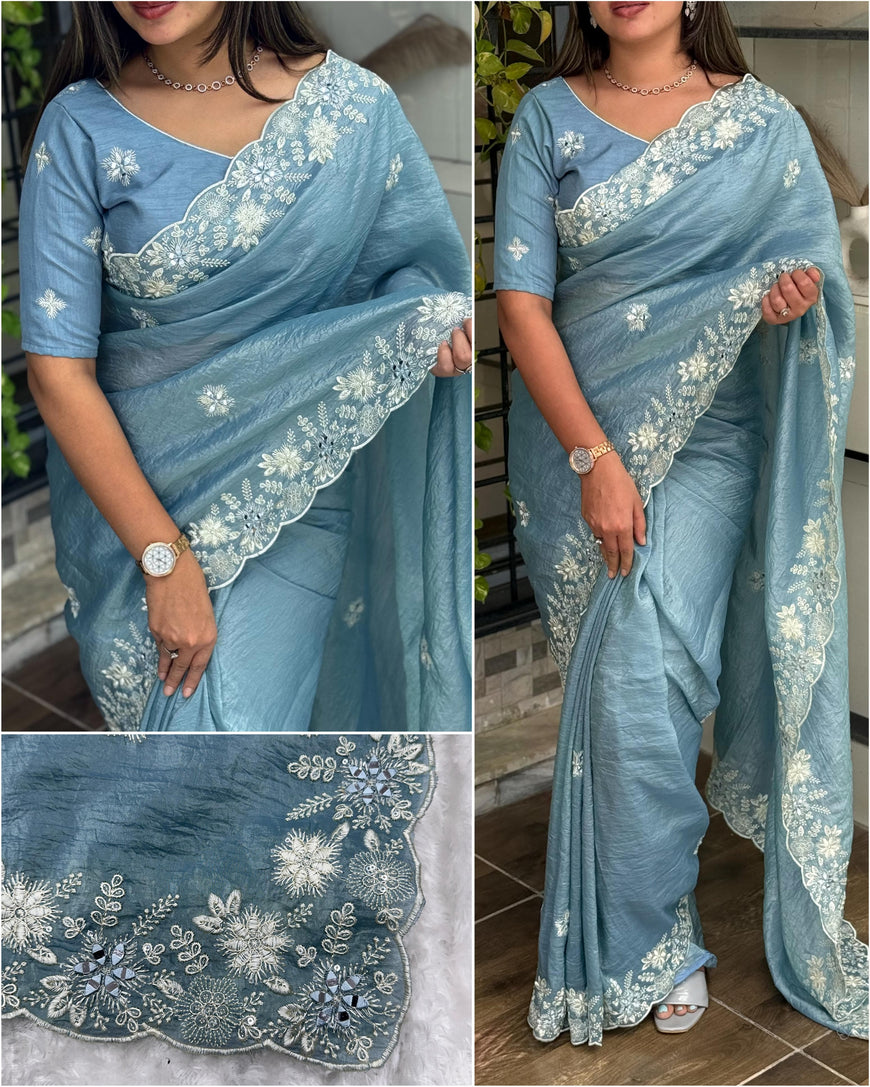 Crystal crush saree