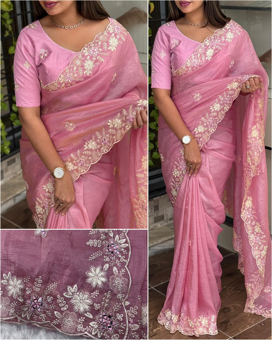 Crystal crush saree