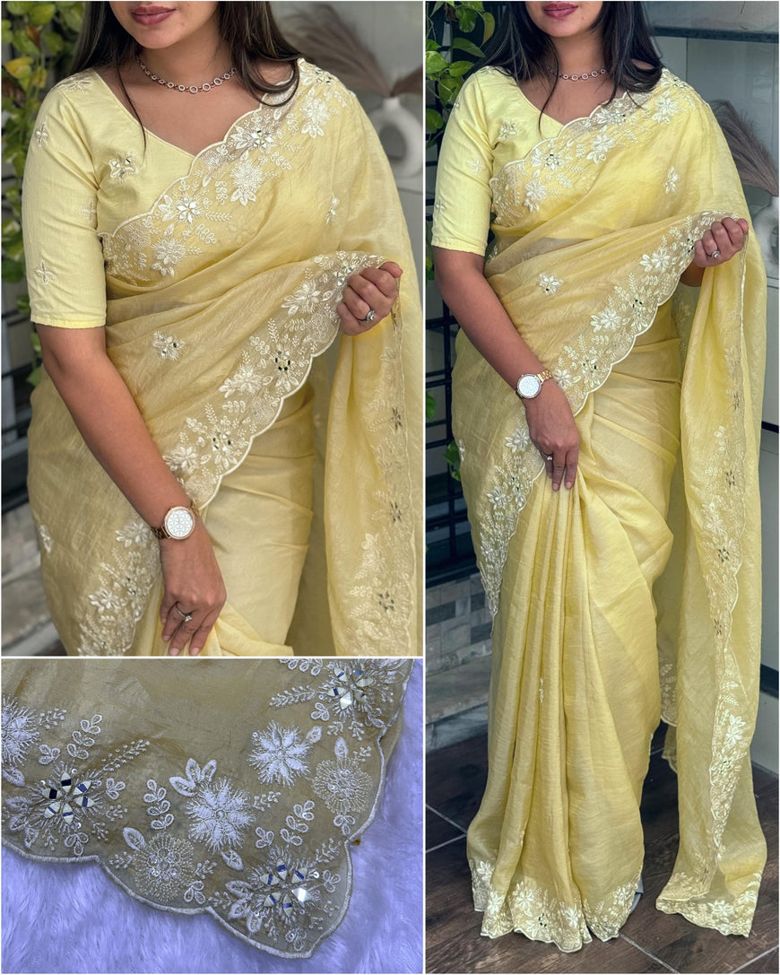 Crystal crush saree